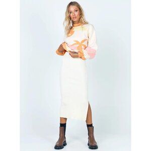 PRINCESS POLLY Women's Tanna Midi Skirt Size S/M In Cream